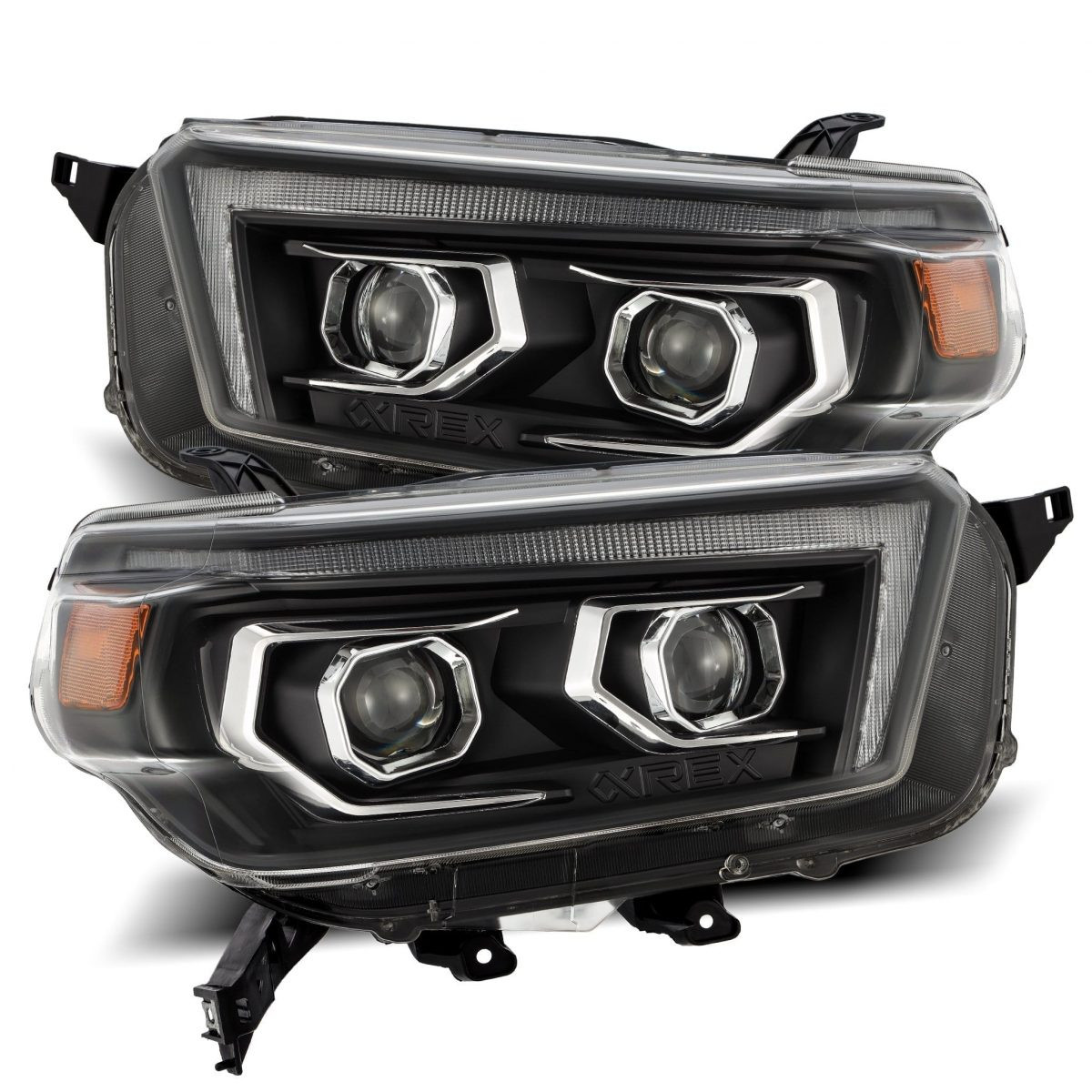 Купить Передние фары LED Toyota 4Runner 2010-2013 LED LUXX серия черные AlphaRex AHL-T410-PL-SA-B