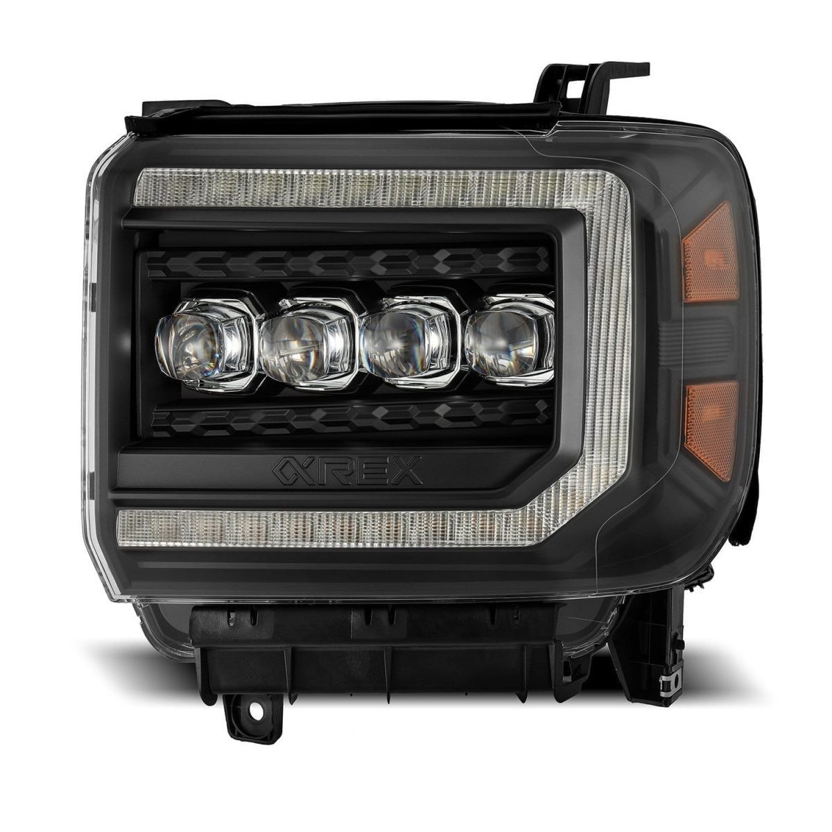 Buy Front headlights GMC Sierra 2014-2018 LED Nova Series Black Alpharex Ahl-GS14-N-B