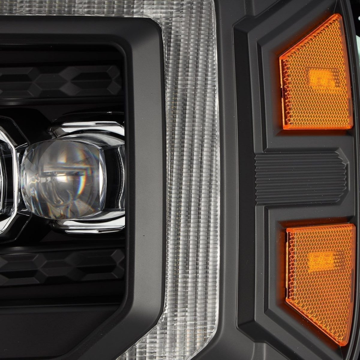 Buy Front headlights GMC Sierra 2014-2018 LED Nova Series Black Alpharex Ahl-GS14-N-B