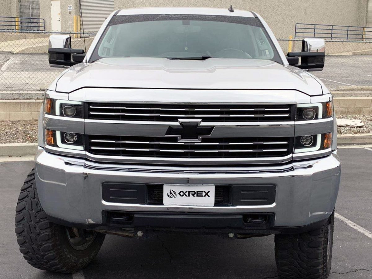 Buy Front headlights Chevrolet Silverado 2500Hd 2015-2019 Pro Series Black / Chrome Grill Insert Alpharex AHL-CL215-P-SA-B.