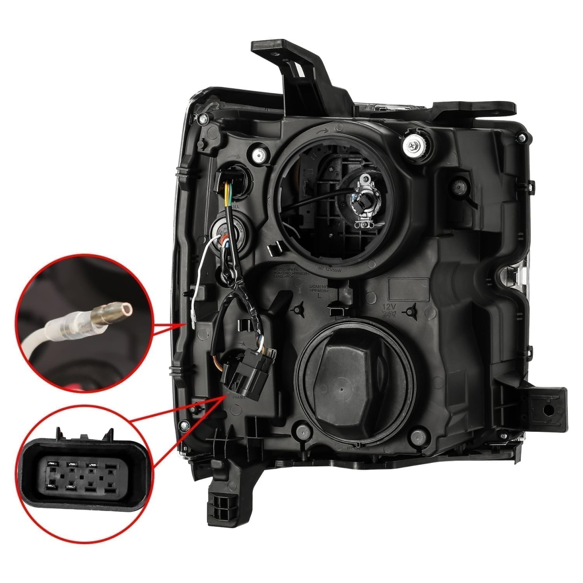 Купить Передние фары Chevrolet Silverado 3500HD 2015-2019 PRO серия черные / хром Grill вставка AlphaRex AHL-CL215-P-SA-B..