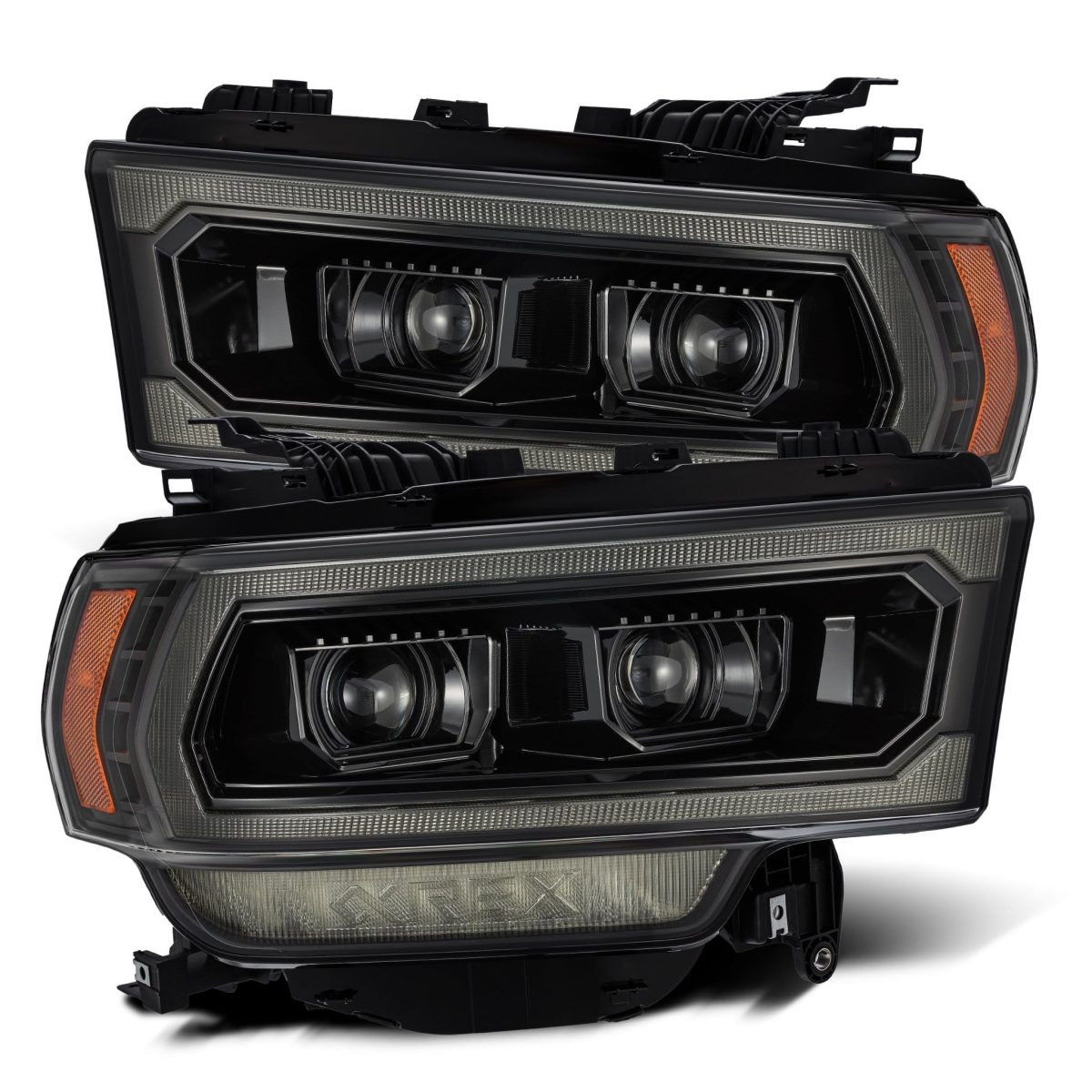 Buy Front headlights Dodge RAM 2500 2019-2023 LED LUXX Series Color ALPHA-BLACK ALPHAREX AHL-DR219-PL-SA-FLB