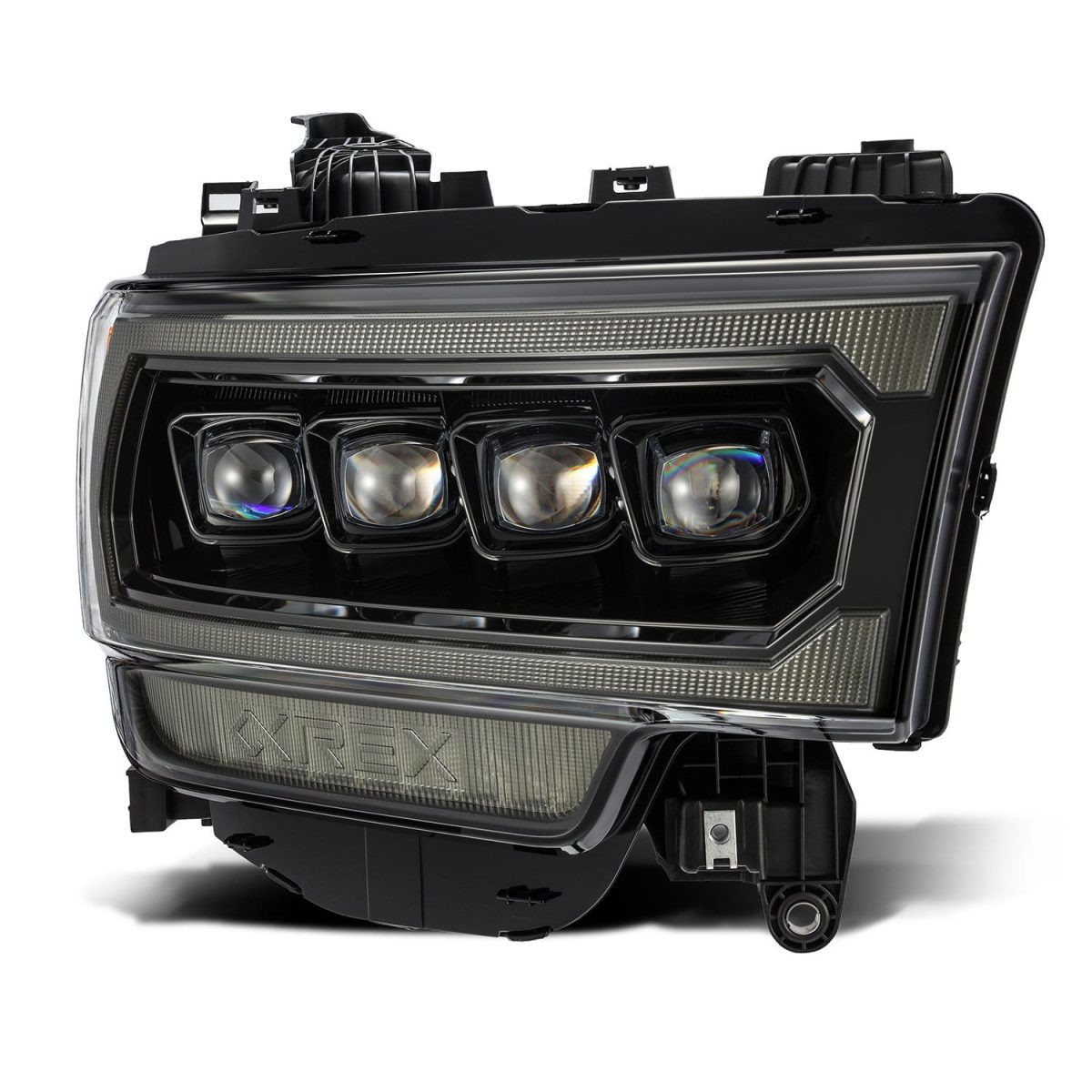 Buy Front headlights Dodge RAM 2500 2019-2023 LED NOVA Series Color Alpha-Black Alpharex AHL-DR219-N-FLB