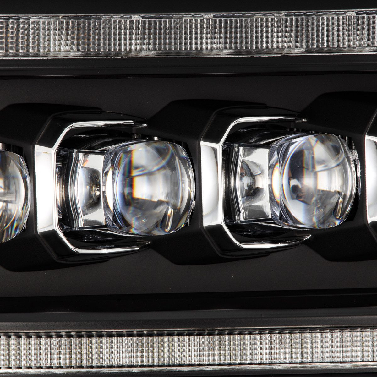 Купить Передние фары Dodge Ram 1500 Classic 2009-2023 LED G2 Style NOVA серия черные AlphaRex AHL-DR09-G5-N-B