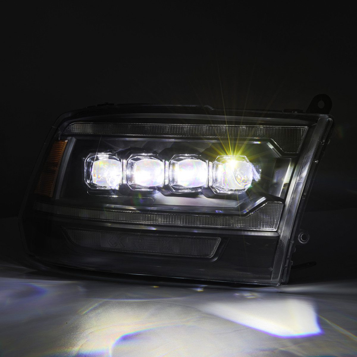 Купить Передние фары Dodge Ram 1500 Classic 2009-2023 LED G2 Style NOVA серия черные AlphaRex AHL-DR09-G5-N-B