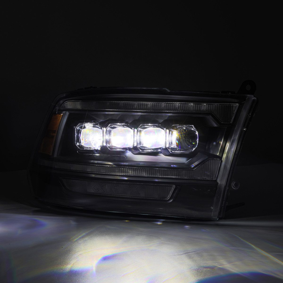 Купить Передние фары Dodge Ram 1500 Classic 2009-2023 LED G2 Style NOVA серия черные AlphaRex AHL-DR09-G5-N-B