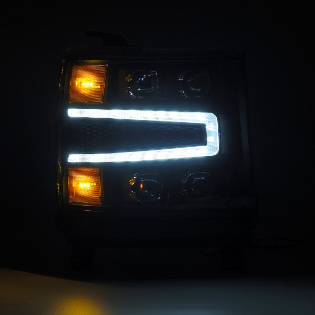 Buy Front headlights Chevrolet Silverado 1500 2016-2018 LED NOVA Black Alpharex Ahl-Cl16-N-B