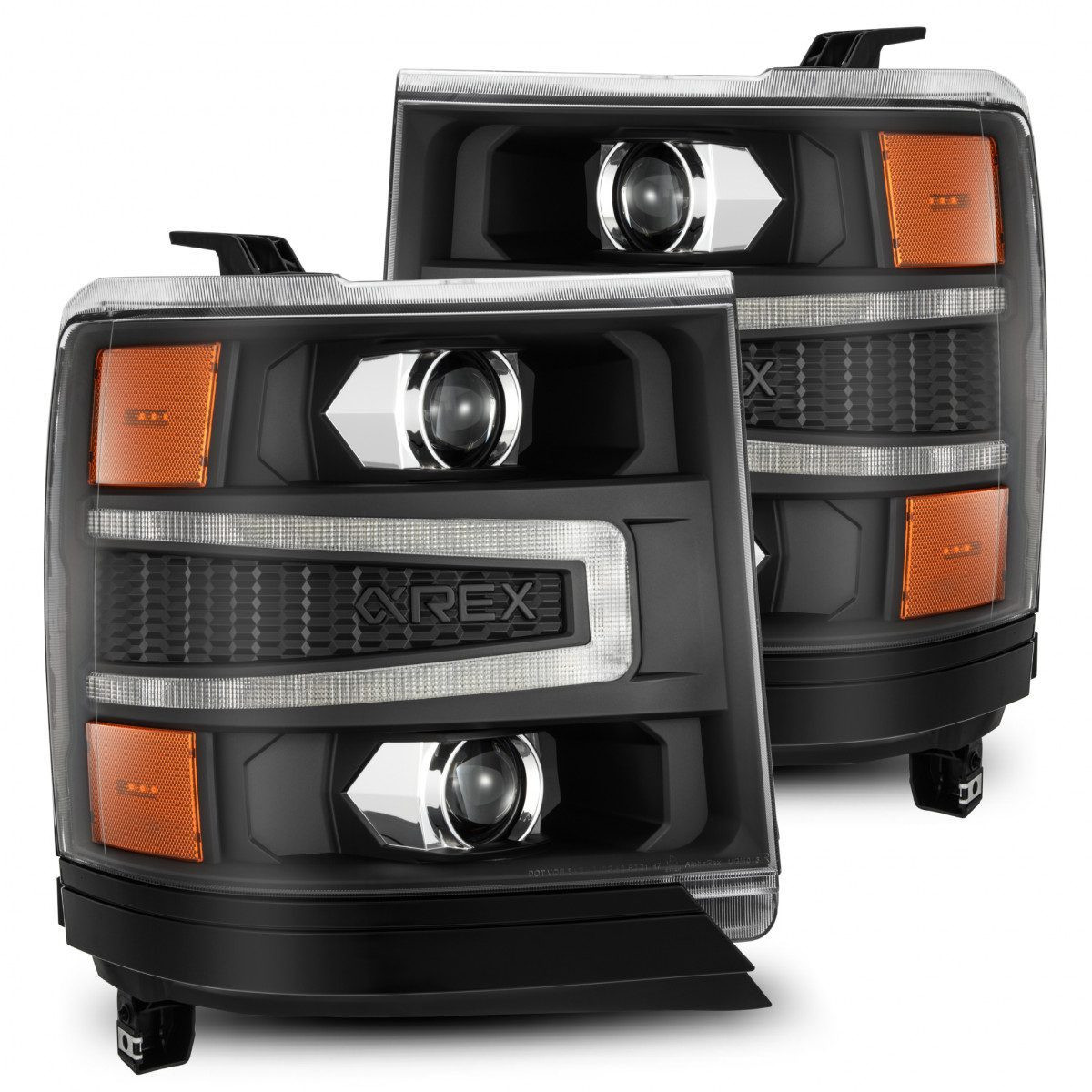 Buy Front headlights Chevrolet Silverado 1500 2016-2018 LED LUXX Series Black Alpharex AHL-CL16-PL-SA-B