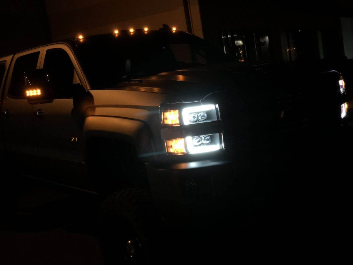 Buy Front headlights Chevrolet Silverado 3500hd 2015-2019 LED NOVA Black / Chrome Grill Insert Alpharex Ahl-Cl215-N-SA-B ..