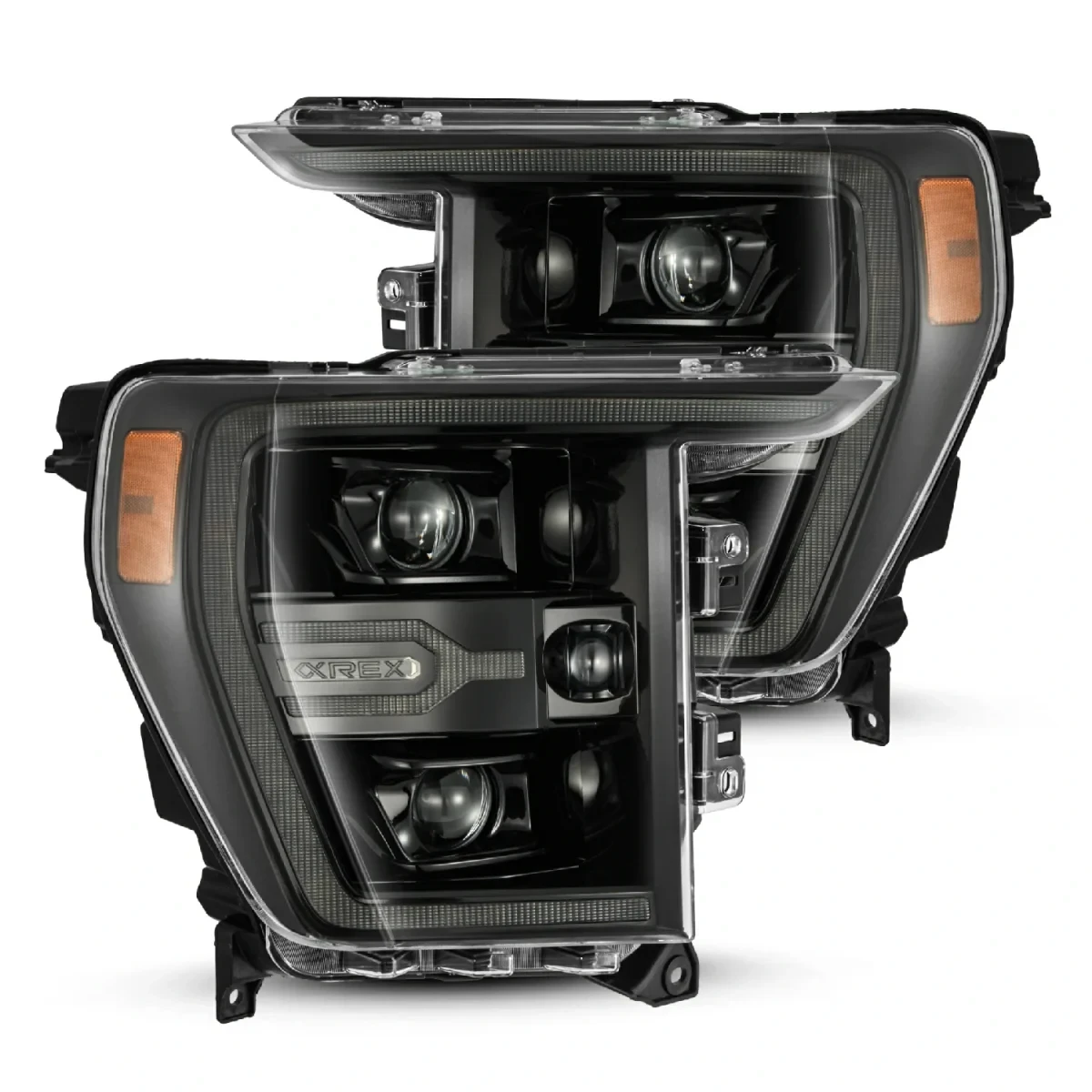 Купить Передние фары Ford F150 2021-2022 LED LUXX серия цвет Alpha-Black AlphaRex AHL-FF21-G2-PL-SA-FLB