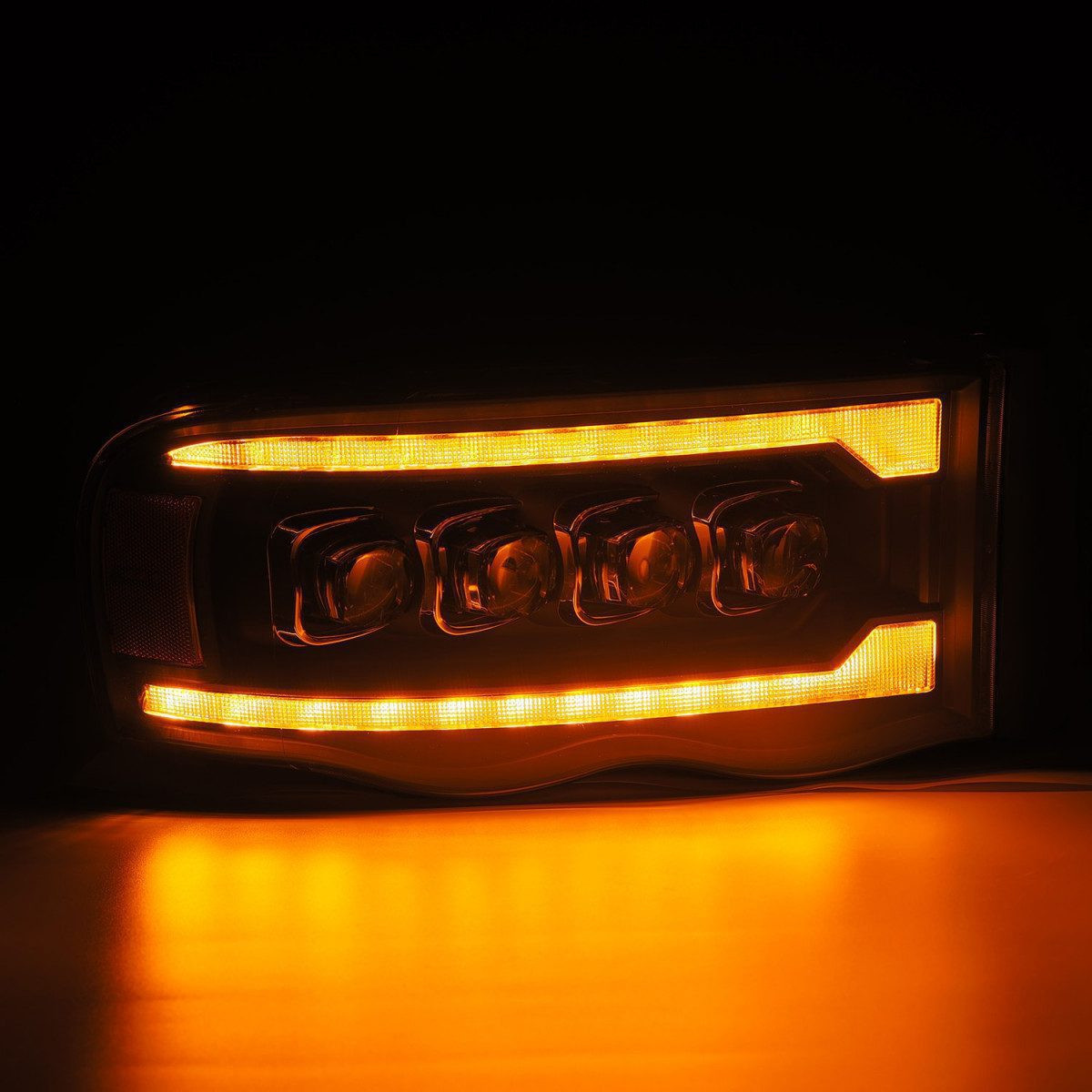 Купити Передні фари Dodge Ram 1500 Classic 2002-2005 LED NOVA серія чорні AlphaRex AHL-DR02-N-B