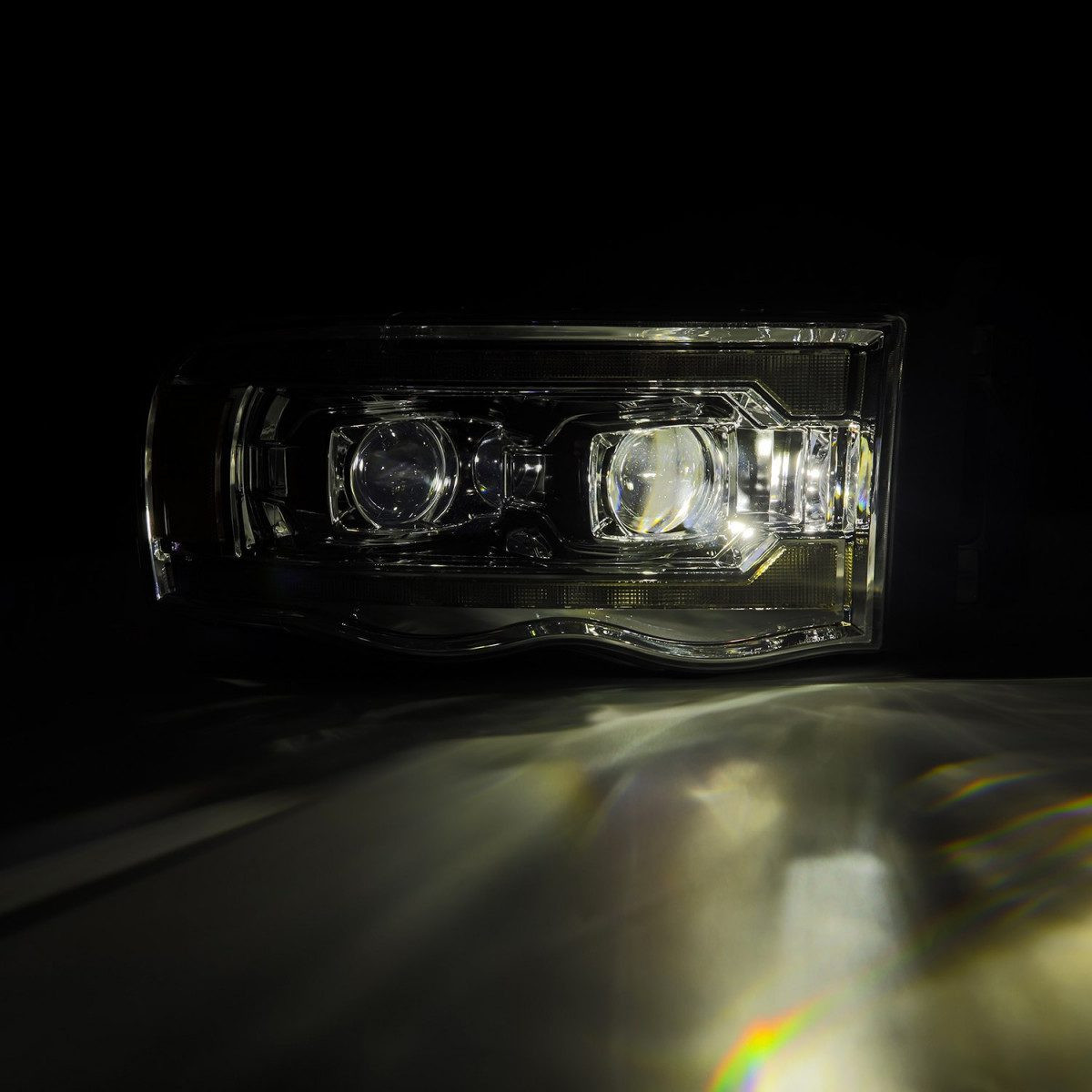 Buy Front headlights Dodge RAM 1500 Classic 2002-2005 LED LUXX series Chrome Alpharex AHL-DR02-PL-SA-C