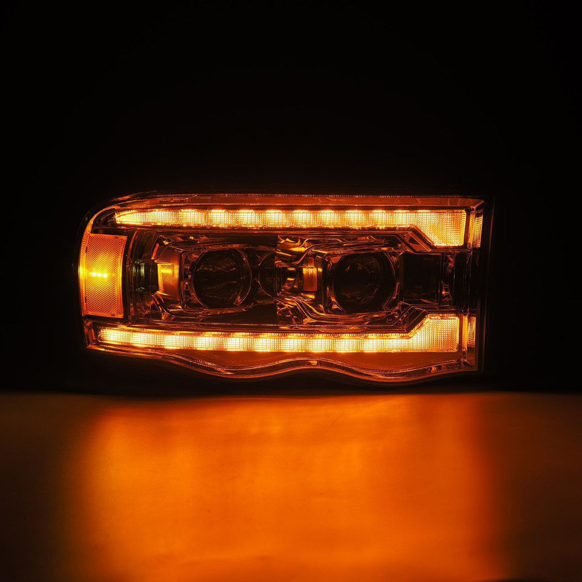 Buy Front headlights Dodge RAM 1500 Classic 2002-2005 LED LUXX series Chrome Alpharex AHL-DR02-PL-SA-C