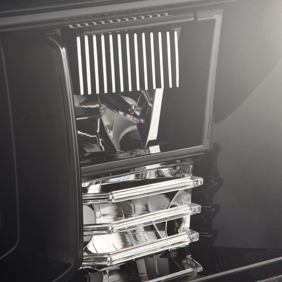 Buy Front headlights Toyota Tundra 2007-2013 LED LUXX Series Color ALPHA-BLACK ALPHAREX AHL-TUN07-G2-PL-SA-FLB