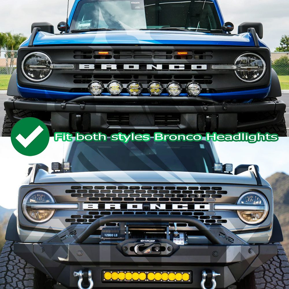 Buy Ford Bronco's front headlights 2021-2022 Nova series ALPHA-BLACK ALPHAREX AHL-FB21-N-FLB