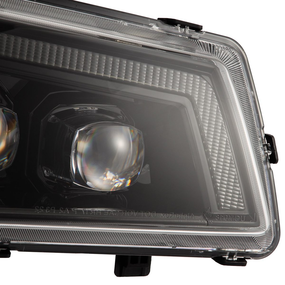 Buy Front headlights Chevrolet Silverado 2003-2006 LED NOVA ALPHA-BLACK AHL-CL03-N-FLB Series