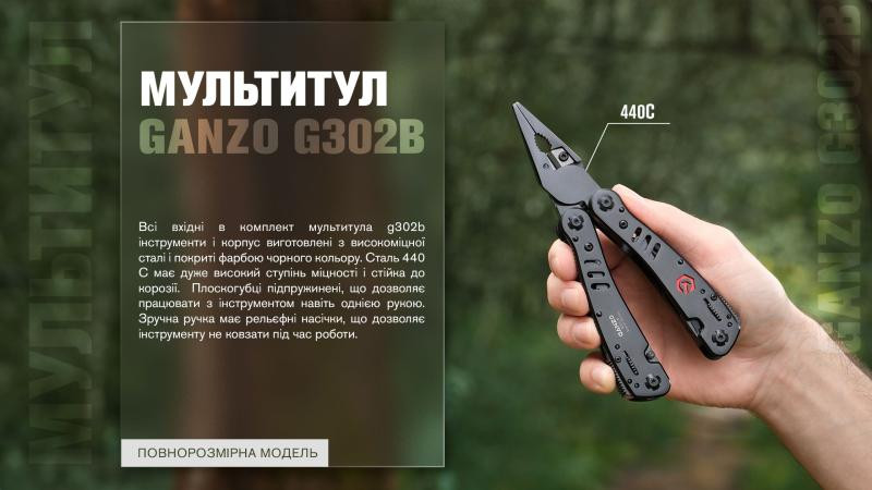 Купити Мультитул Multi Tool Ganzo G302-В