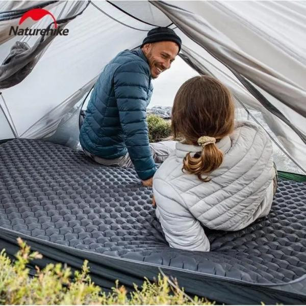 Buy Mattress inflatable double double Naturehike cnh222dz018, with a bag for inflating, rectangular black 196 cm