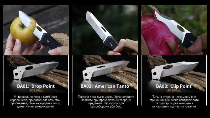 Купити Ніж складаний Roxon S502U, чорний