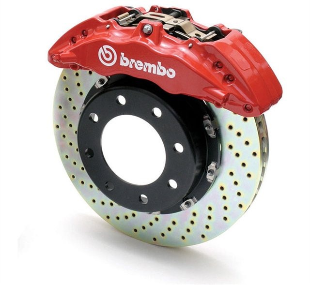 Купить Тормозная система BREMBO GT TOYOTA LC200/LX'570 15+ задняя, перф, красный супорт, перфорированная 2P19051A2