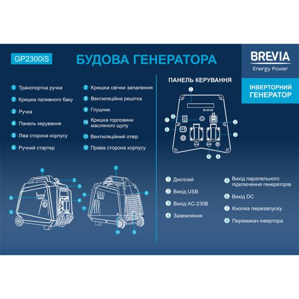 Buy Brevia generator Inverter gasoline 2.0kW (Nom 1.8kW)