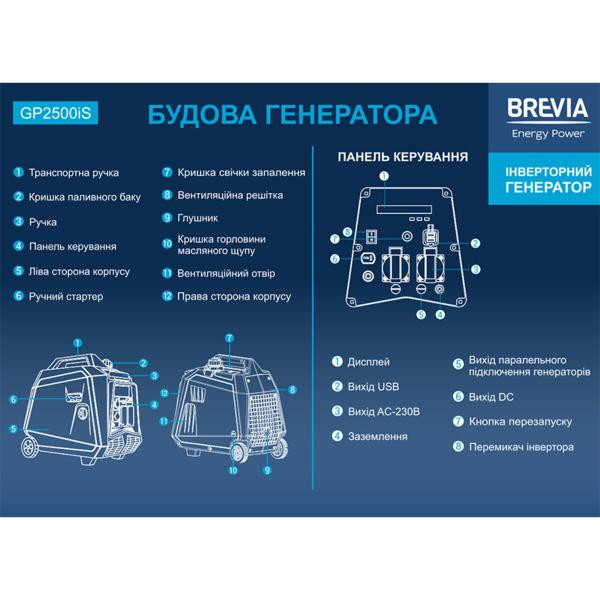 Buy Brevia generator Inverter gasoline 2,5kW (Nom 2.3kW)
