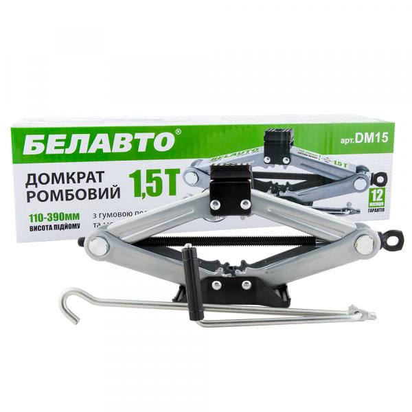 Buy Jack rhombus Belavto 1.5t rubber pillow, high. lifting 110-390mm