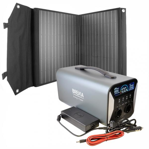 Buy Brevia Set Portable Charging Station 1000W LIFEPO4 + 200w solar panel