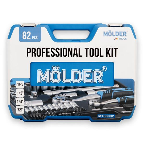 Buy Professional set of tools in the case of Mölder 1/2 ", 1/4" 72 T, CR-V, 82OD.