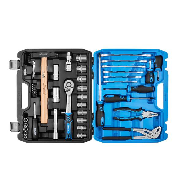 Buy Professional set of tools in the Mölder Case 1/2 ", 1/4" 72t, CR-V, 56OD.