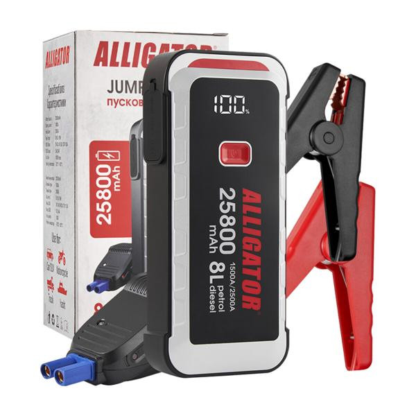 Купити Пусковий пристрій Alligator Jump Starter 1500A/2500A 25800mAh зі Smart-клемами