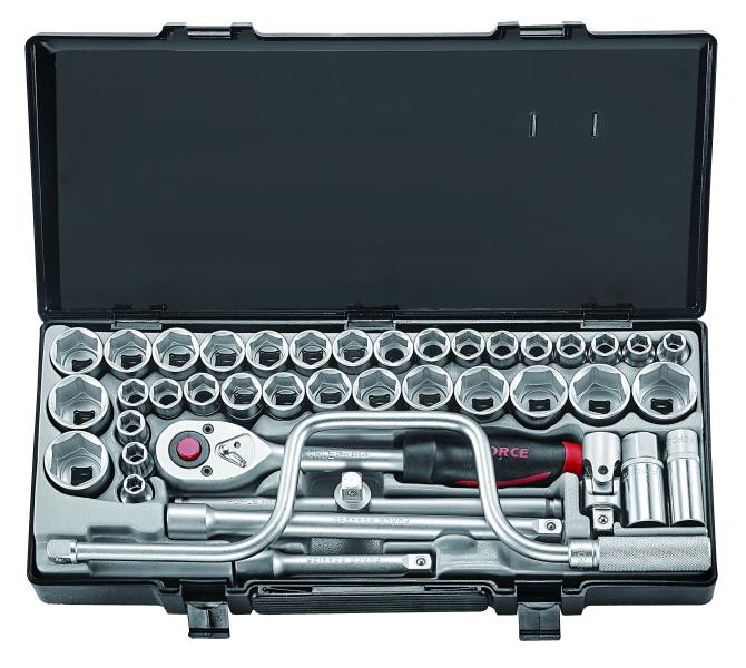 Купить 1/2" Набор инструмента 12-гр. MM+SAE 41 пр. (FORCE 4412)