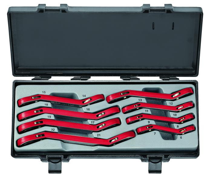 Купити Набор ключей трещоточных накидных, отогнутых на 15° 8 пр. (6-22 мм) (FORCE 50811)