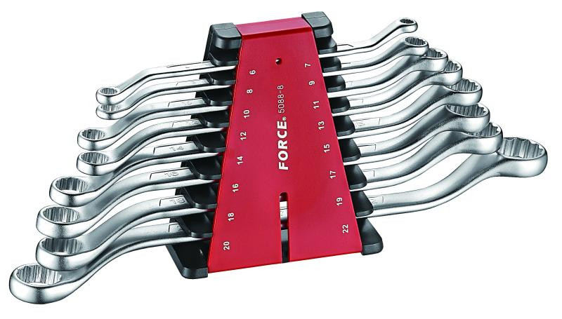 Купить Набор ключей накидных, отогнутые на 45° 8 пр. (6-22 мм) (FORCE 5088-8)