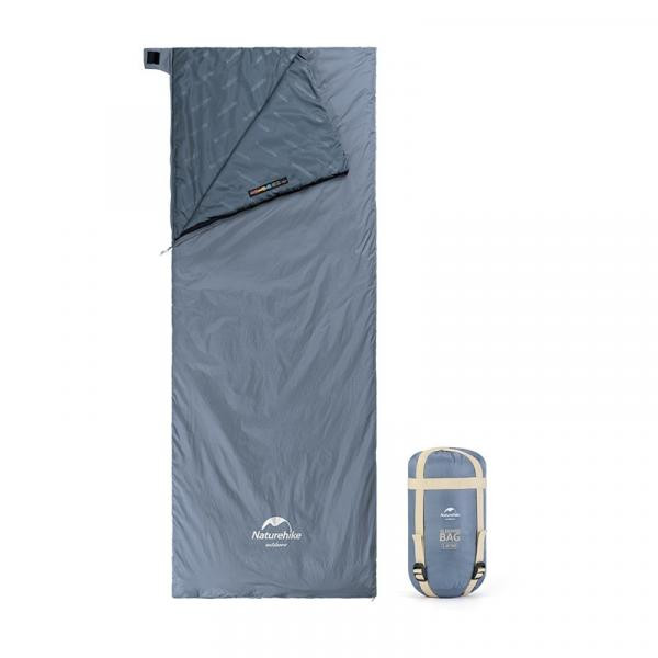 Купить Спальник надлегкий Naturehike Ultralight LW180 NH21MSD09 лівий, (15°C), p-p M, сіро-синій