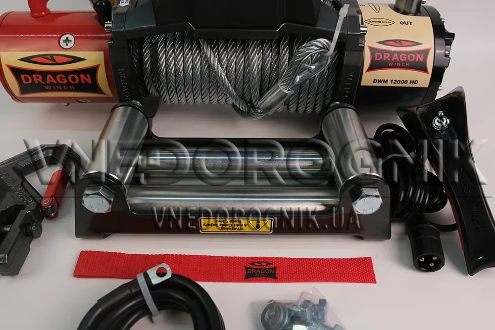 Купить Лебедка автомобильная электрическая Dragon Winch DWM 12000 HD 24 В трос 30 м