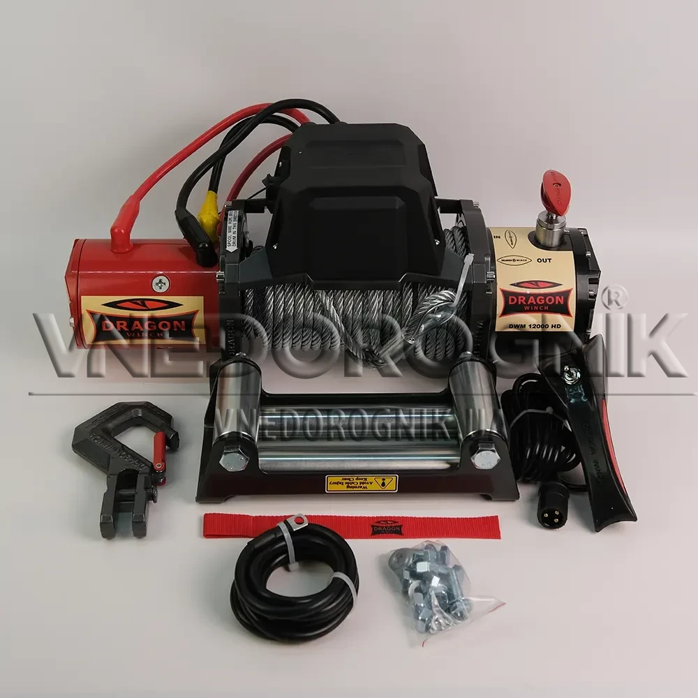 Купить Лебедка автомобильная электрическая Dragon Winch DWM 12000 HD 12 В трос 20 м