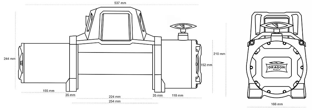 Купити Лебідка автомобільна електрична Dragon Winch DWM 12000 HD 24 В трос 20 м