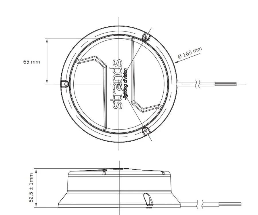 Купити Світлодіодний маяк Strands Cruise Light Dark 🟧 із затемненими лінзами та стаціонарним кріпленням