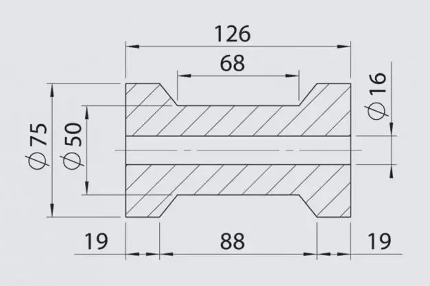 Купити Кільовий ролик AL-KO 75х126 / 16 мм