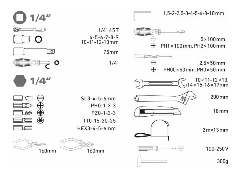 Купить Набор инструментов (59 инструментов) EXTOL