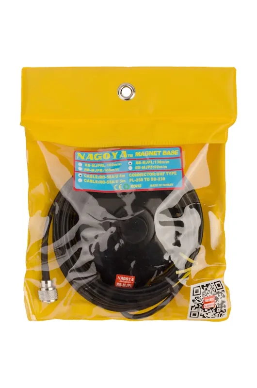 Купить Магнитное крепление RB-MJPL для автомобильных антенн Nagoya RG-58 A/U 4M
