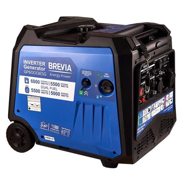 Buy BREVIA generator Inverter Gasobenzynosine 6.0kW Dual Fuel (Nom 5,5kW) with electrical starter