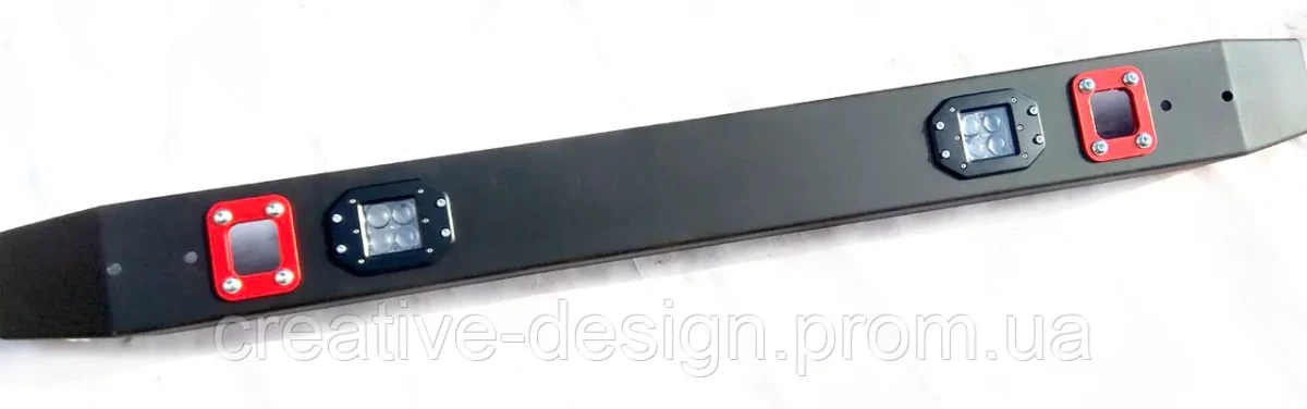 Buy Lightweight back power bumper Creativegarage for Niva 2121-21214 Campfire 2.3 with rear diode headlights