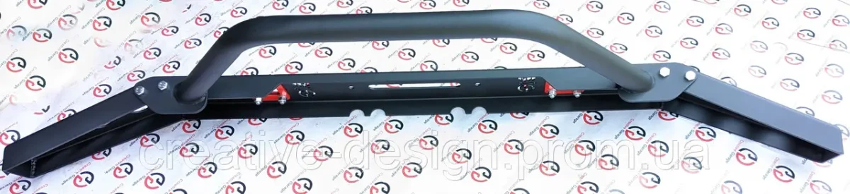 Купить Передний силовой бампер с кенгурятником CreativeGarage для Нива без платформы под лебедку CampFire 1.0D