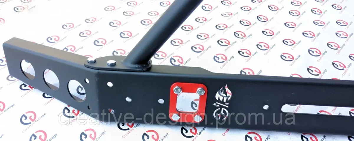 Купить Передний силовой бампер с кенгурятником CreativeGarage для Нива без платформы под лебедку CampFire 1.0D