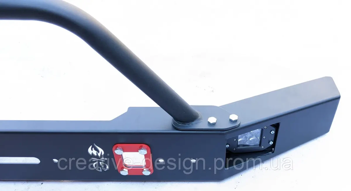 Купити Передній силовий бампер з кенгурятником CreativeGarage для Нива 2121-21217 без платформи під лебідку CampFire 1.1D