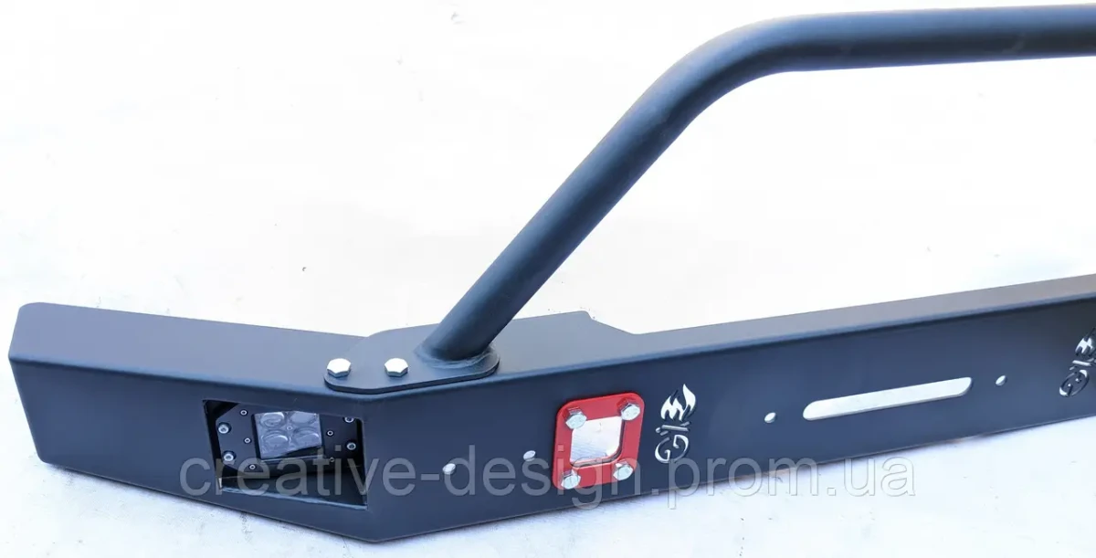 Купити Передній силовий бампер з кенгурятником CreativeGarage для Нива 2121-21217 без платформи під лебідку CampFire 1.1D