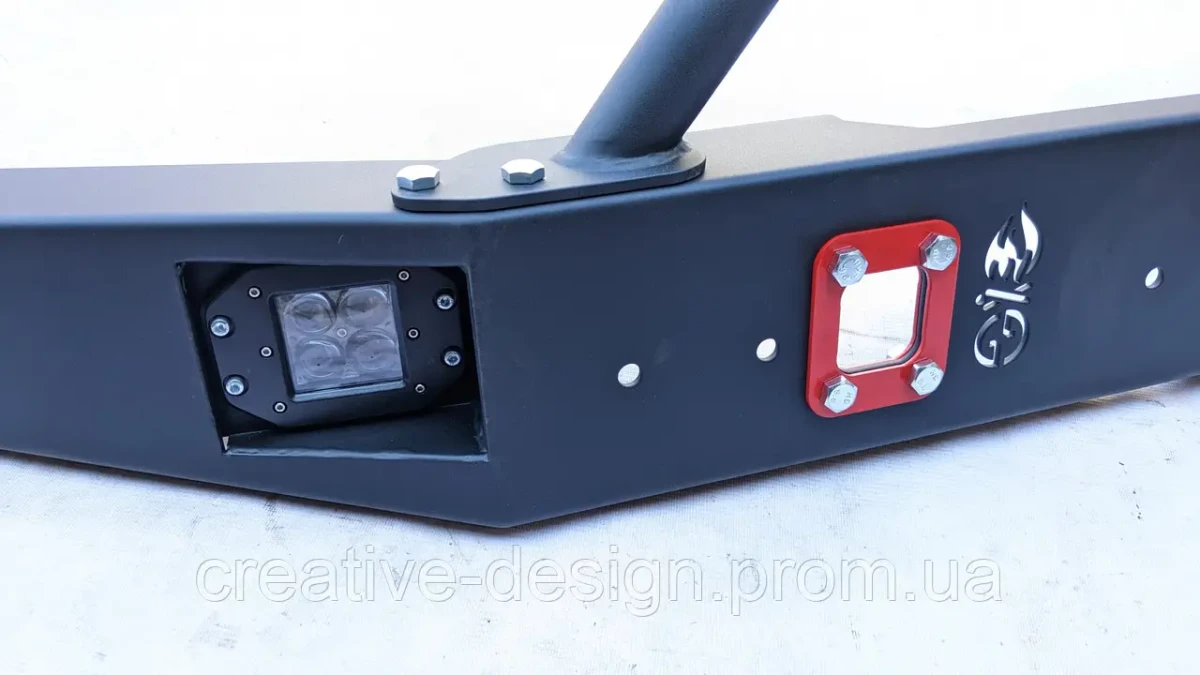 Купити Передній силовий бампер з кенгурятником CreativeGarage для Нива 2121-21217 без платформи під лебідку CampFire 1.1D
