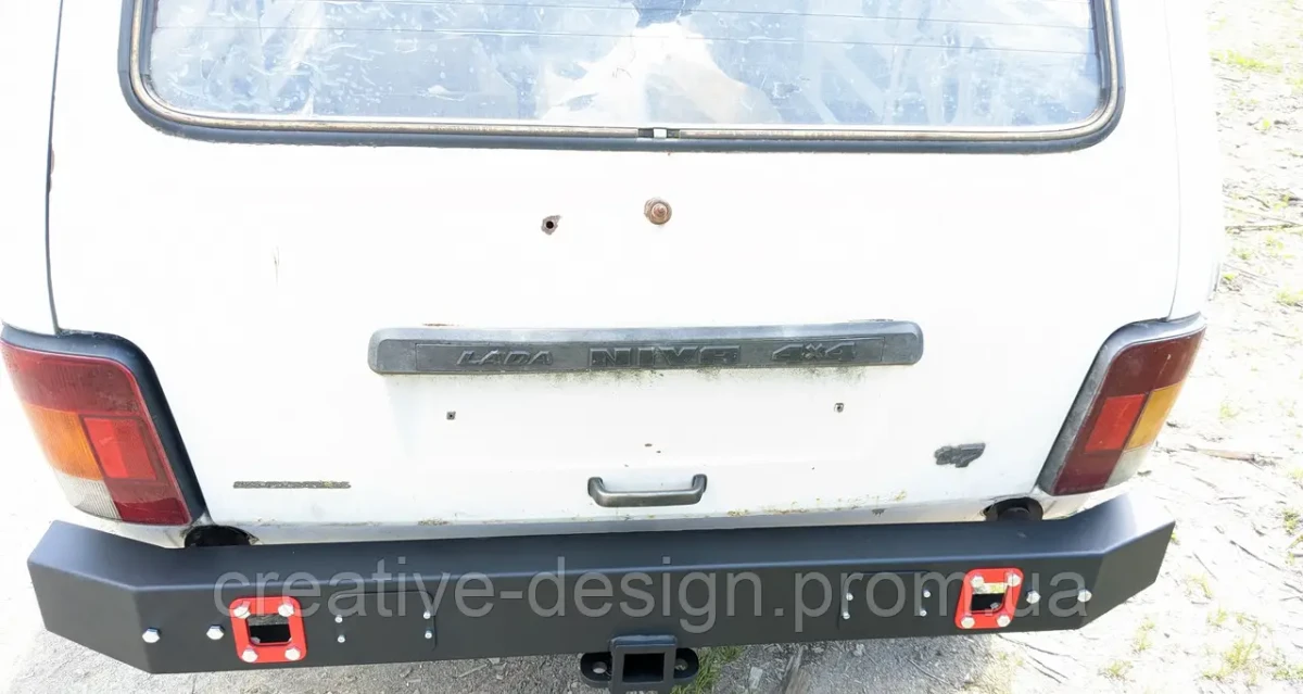 Купити Бампер полегшений задній силовий CreativeGarage для Нива CampFire 2.5 під фаркоп